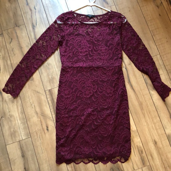 Ambiance Dresses & Skirts - Ambiance Maroon Bodycon Dress
